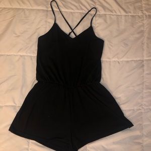 Black spaghetti strap romper